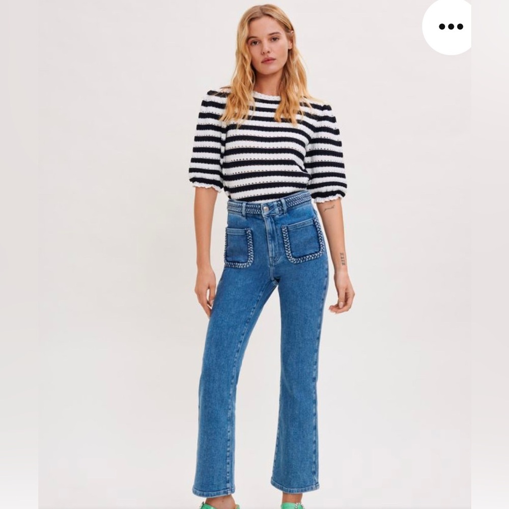Maje NWT Women’s maje Jeans with Braided
Trim size 42